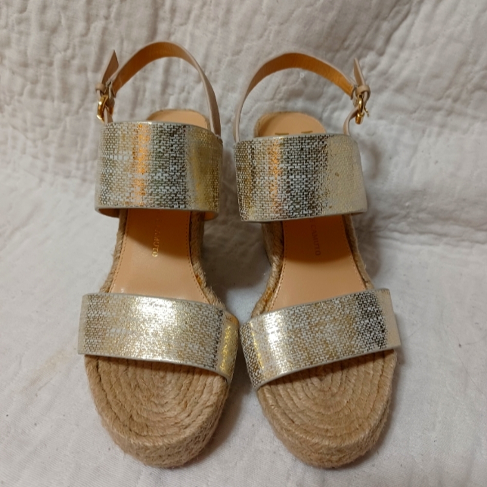 Vince Camuto Signature Sandals Wedge Espadrilles Leather